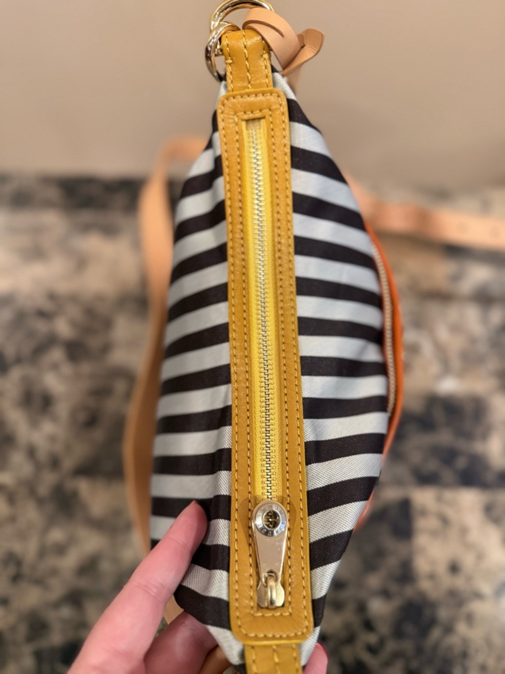 Henri Bendel Rare Centennial Stripe Canvas Crossbody - Picture 6 of 16